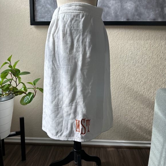 White Towel Wrap Skirt - Picture 1 of 6